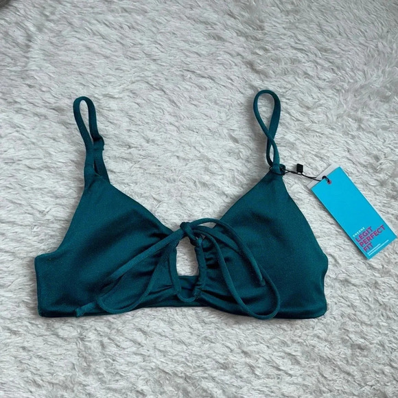 NWT OneOne Swimwear Bikini *Top Only* Emerald Green Maggie Padded New Medium - Picture 2 of 4